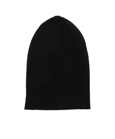 RICK OWENS RIBBED WOOL BEANIE
