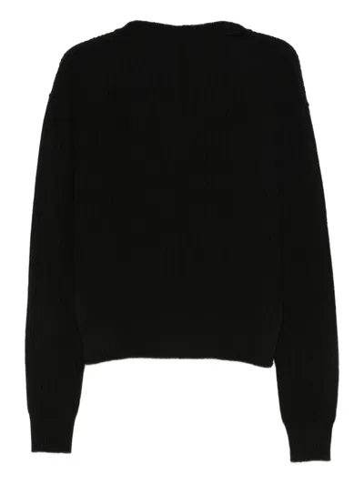 Rick Owens Ribbed Wool Jumper In Black