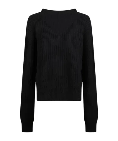 Rick Owens Ribbed Wool Jumper In Black