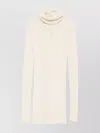 Rick Owens Ribbed Wool Turtleneck Sweater With Seam Detail In Multi
