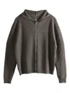 Rick Owens Ribbed Zip-up Hoodie In Gray