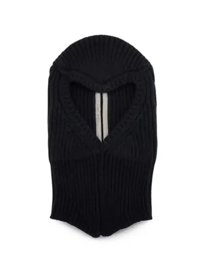 Rick Owens Unisex Stretch Ribbed Texture Fashion Gloves In Black