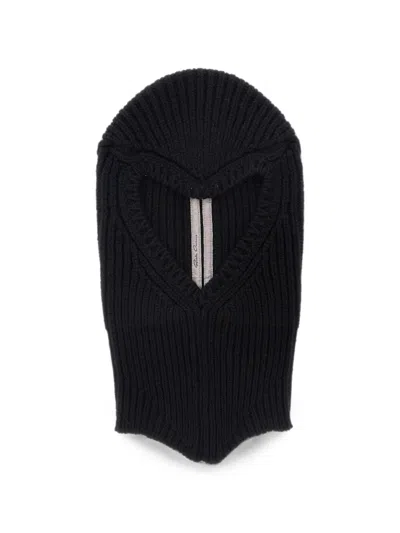 Rick Owens Ribbed-knit Cashmere And Wool Balaclava In Yellow