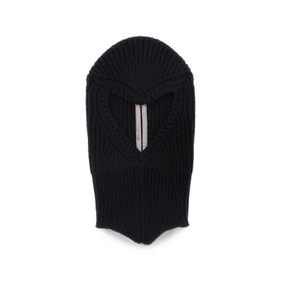 Rick Owens Ribbed-knit Cashmere And Wool Balaclava In Yellow