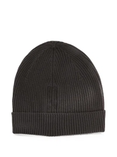 Rick Owens Ribbed-knit Cashmere Beanie Hat In Gray