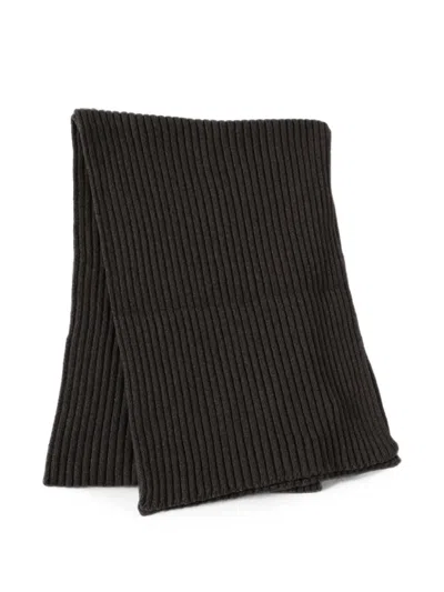 Rick Owens Ribbed-knit Long Scarf In Brown
