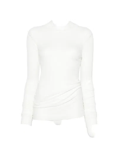 Rick Owens Ribbed-knit Long-sleeve T-shirt In White