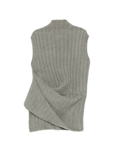 Rick Owens Ribbed-knit Sleeveless Sweater In Black