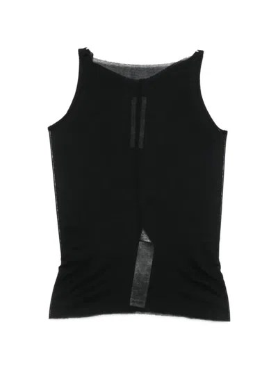 Rick Owens Ribbed-knit Tank Top In Black