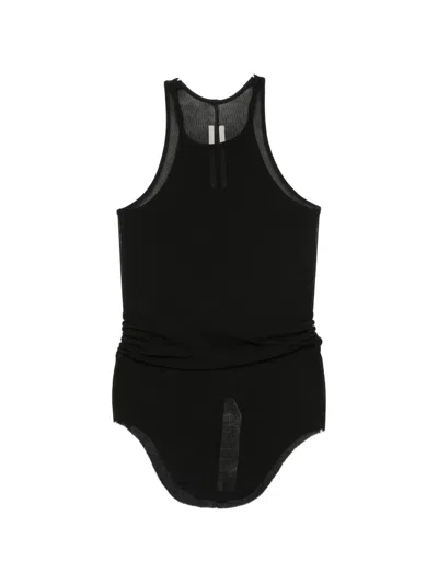 Rick Owens Ribbed-knit Tank Top In Black