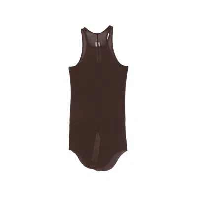 Rick Owens Ribbed-knit Tank Top In Brown