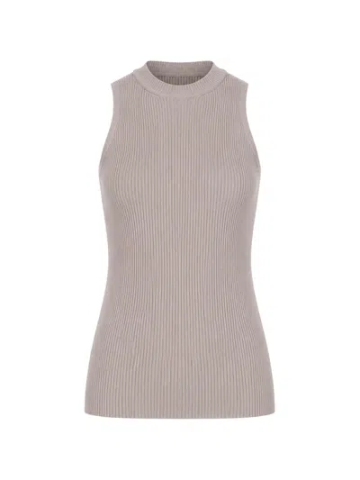 Rick Owens Ribbed-knit Tank Top In Neutral