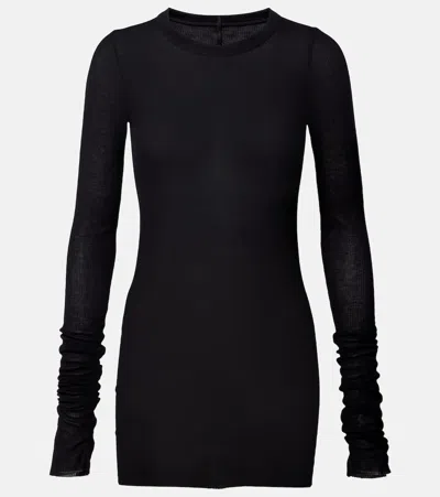 Rick Owens Ribbed-knit Top In Black