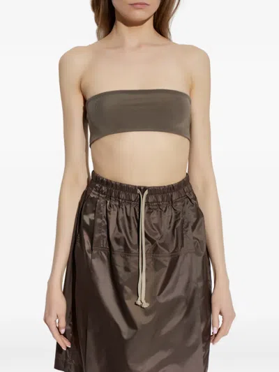 Rick Owens Ribbed-knit Top In Brown