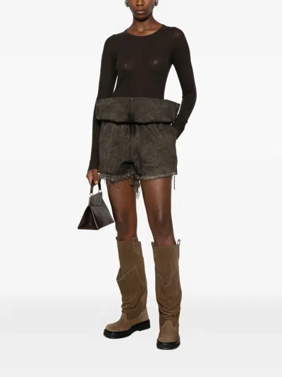 Rick Owens Ribbed-knit Trousers In Black