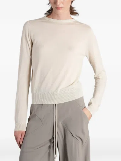 Rick Owens Ribbed-trim Sweater In Neutral