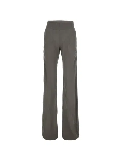 Rick Owens Ribbed-waistband Panelled Trousers In Gray
