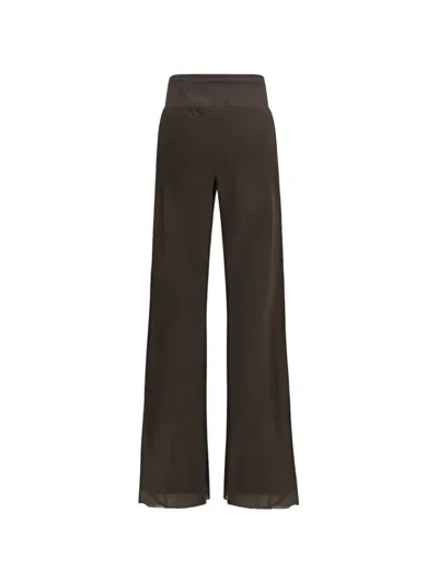 Rick Owens Ribbed-waistband Trousers In Brown