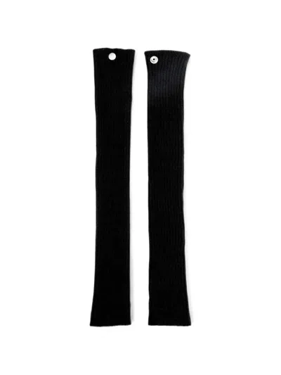 Rick Owens Rib-knit Arm Warmers In Gray