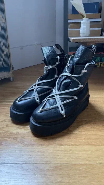 Pre-owned Rick Owens Rick Doc Martens Boots In Black