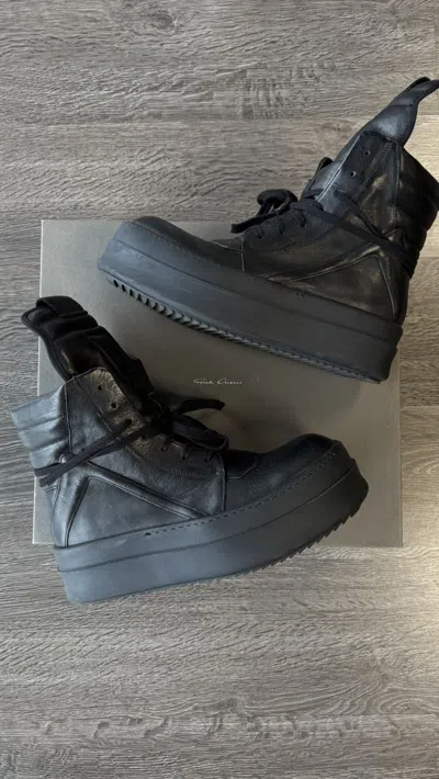 Pre-owned Rick Owens Rick Owen Jumbo Geo Baskets Shoes In Black