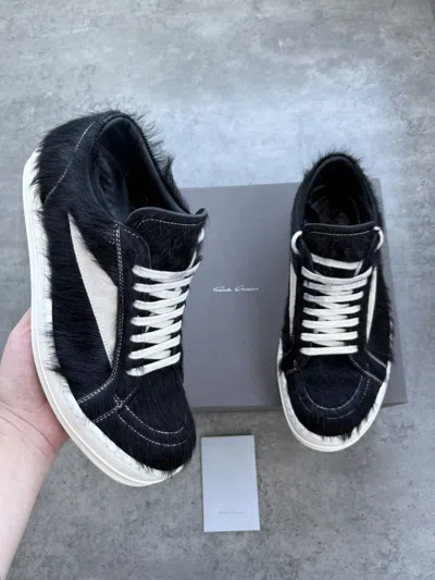 Pre-owned Rick Owens Rick Owen's Mainline Fur Vans Size 42 Shoes In Black