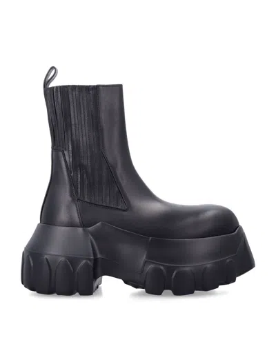 Rick Owens Beatle Mega Tractor Platform Chelsea Boots In Black