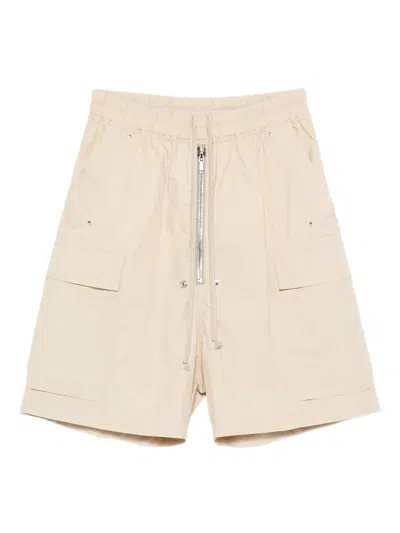 Rick Owens Cargo Zip Shorts In Neutral