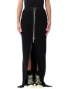 Rick Owens Drkshdw Black Slit Skirt In Black