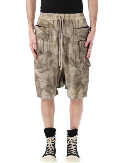 Rick Owens Drkshdw Creatch Cargo Shorts In Brown