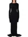 Rick Owens Drkshdw Edfu Black Cotton Jersey Gown In Black