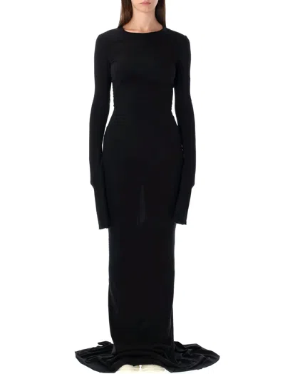 Rick Owens Drkshdw Edfu Black Cotton Jersey Gown