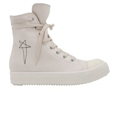 Pre-owned Rick Owens Drkshdw Fogachine Pentagram Embroidery High 'natural' | White | Men's Size 43