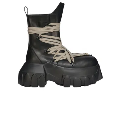 Pre-owned Rick Owens Hollywood Megalace Mega Tractor Boot 'black' | Men's Size 43