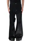 Rick Owens Joris Black Pants With Distressed Details In Black
