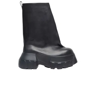 Pre-owned Rick Owens Knee High Oblique Mega Tractor Boot 'black' | Men's Size 45
