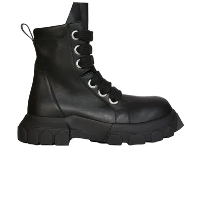 Pre-owned Rick Owens Lido Jumbo Laced Bozo Tractor High 'black Silver Eyelets' | Men's Size 43