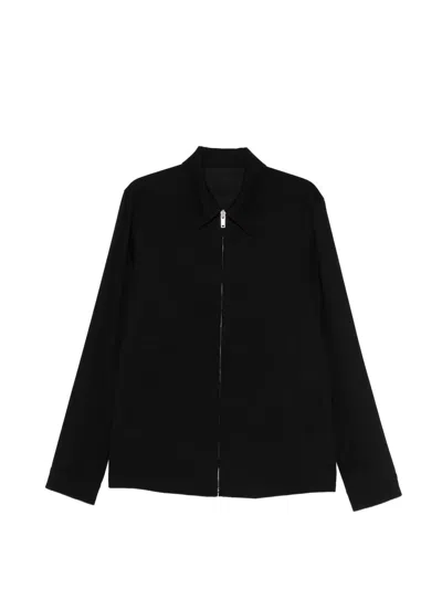 Rick Owens Long-sleeve Pointed-collar Bomber Jacket In Black