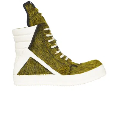 Pre-owned Rick Owens Luxor Geobasket 'acid Melange Pony' | Green | Men's Size 43