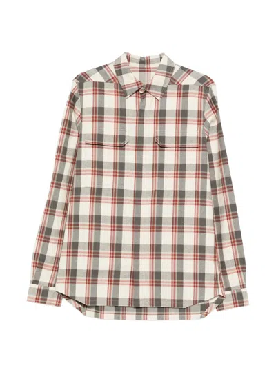 Rick Owens Plaid Flannel Shirt In Multi