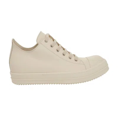 Pre-owned Rick Owens Strobe Leather Low 'milk' | Cream | Men's Size 38.5 In White