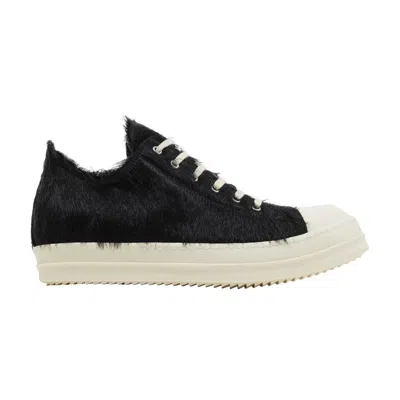 Pre-owned Rick Owens Strobe Low 'black Cow Fur' | Men's Size 44