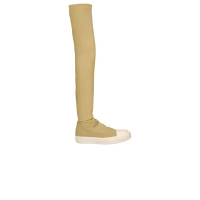 Pre-owned Rick Owens Wmns Drkshdw Hollywood High Sock Sneaks 'parchment Milk' | Cream | Women's Siz In White
