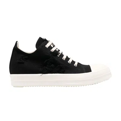 Pre-owned Rick Owens Wmns Drkshdw Strobe Cotton Denim Slashed Low 'black Milk' | Women's Size 35