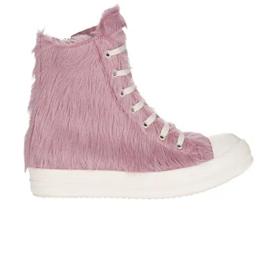 Pre-owned Rick Owens Wmns Lido Runway High Sneaker 'dusty Pink Cow Fur' | Women's Size 39