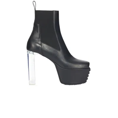 Pre-owned Rick Owens Wmns Luxor Open Toe Minimal Grill Beatle 65 Boot 'black Clear' | Women's Size