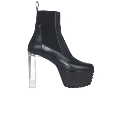 Pre-owned Rick Owens Wmns Minimal Grill Beatle Platform Boot 'black Clear' | Women's Size 38