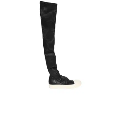 Pre-owned Rick Owens Wmns Porterville Knee High Stocking Sneaker 'black Milk' | Women's Size 39