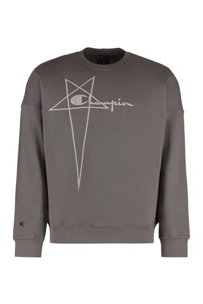 RICK OWENS RICK OWENS RICK OWENS X CHAMPION - COTTON CREW-NECK SWEATSHIRT