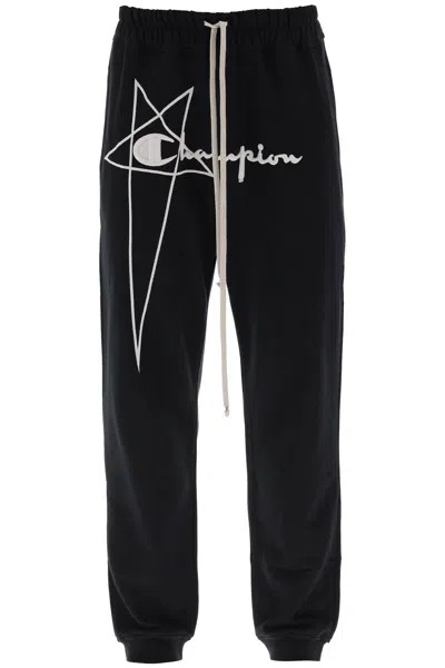 Rick Owens X Champion - Cotton Sweatpants In Black